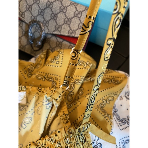 WEEKEND By Suzanne Betro Sleeveless Yellow Floral Print Blouse Sz Meduim - Picture 3 of 8